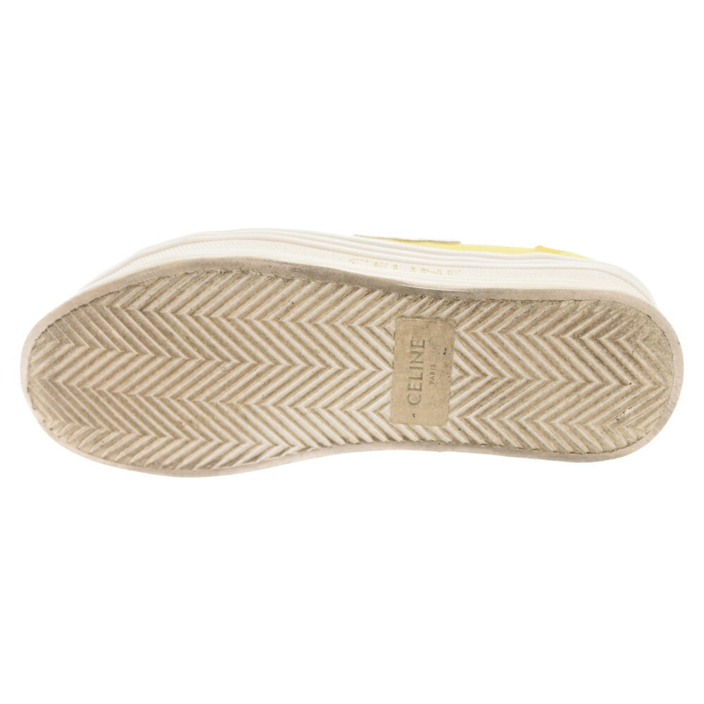Celine Triomphe Yellow Low Up Cline Lace Jane White Sneakers Canvas